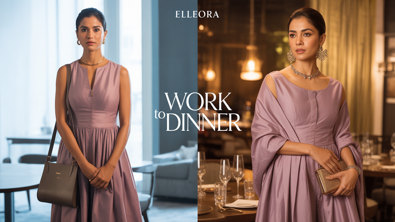 How to Wear a Cotton Silk Gown from Work Hours to Dinner Plans
