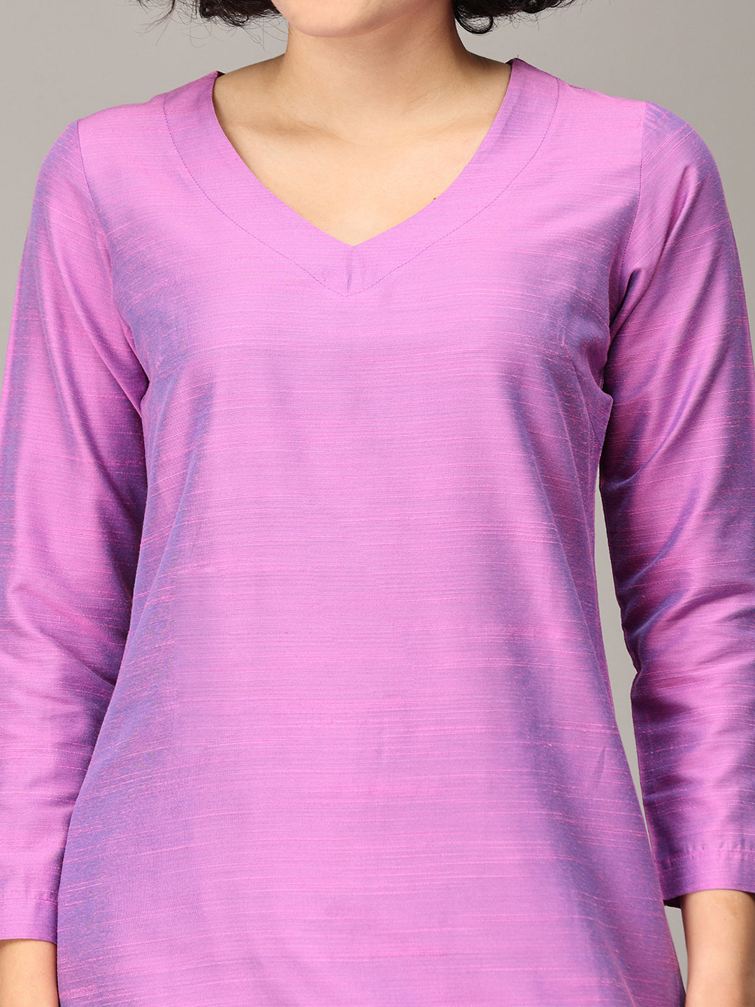 Lilac Cotton Silk Kurta Set