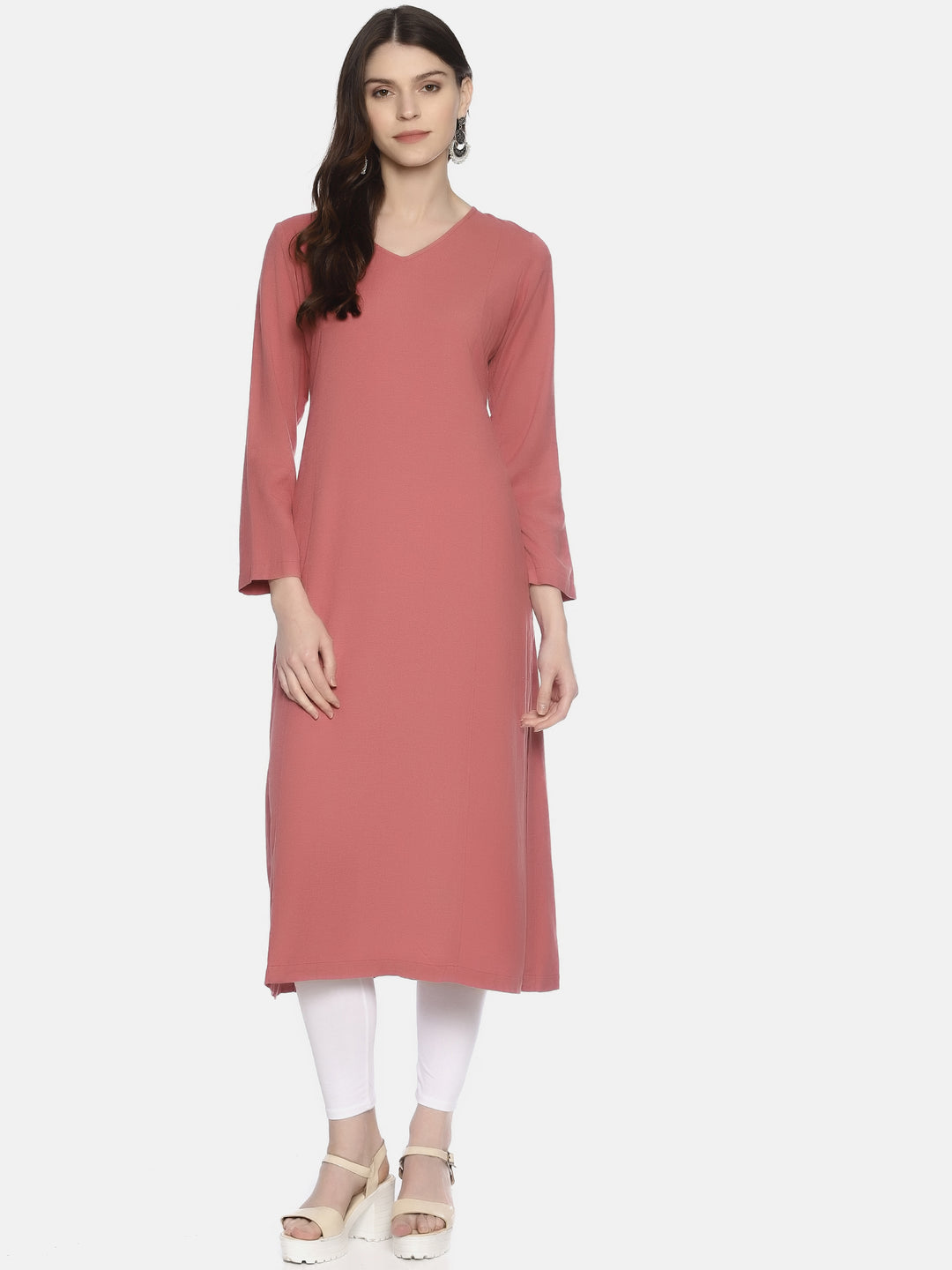 Elleora Ruby Radiance Solid Kurta