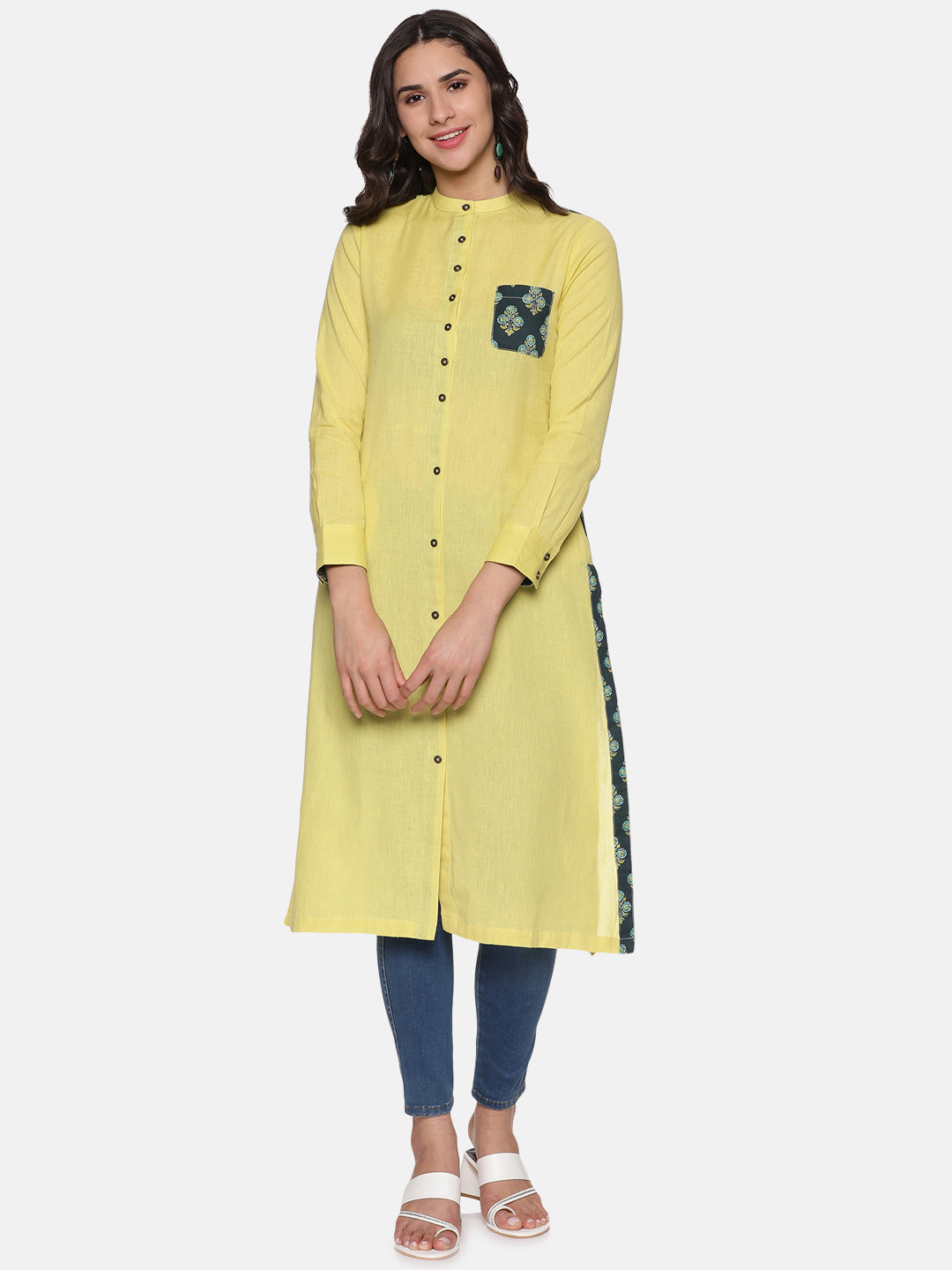 ELLEORA Women’s Classic Front-Open Cotton Kurta