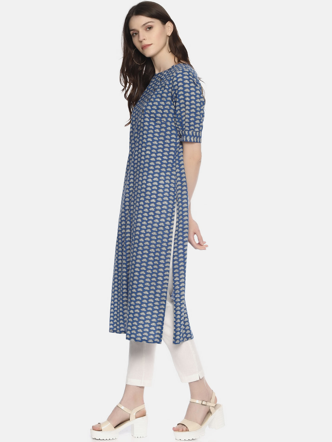 Elleora Azure Bloom Floral Kurta