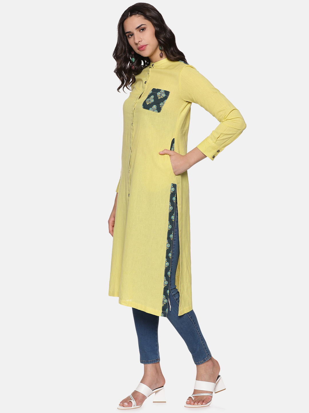 ELLEORA Women’s Classic Front-Open Cotton Kurta