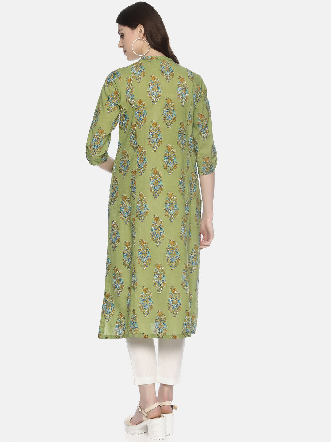 Elleora Emerald Garden Floral Kurta