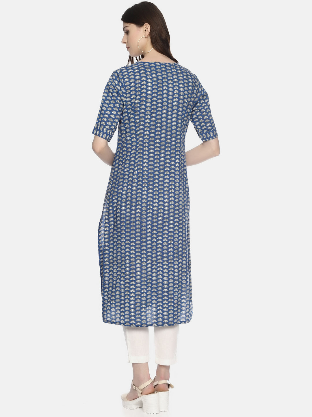 Elleora Azure Bloom Floral Kurta
