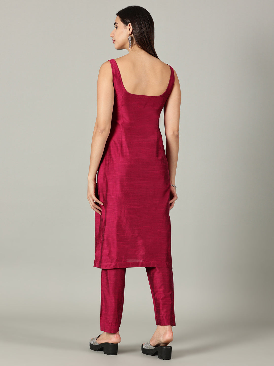 Elleora Magenta Cotton Silk Kurta Set - Vibrant & Elegant
