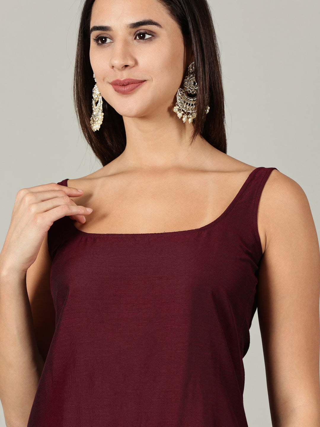 Elleora Wine Cotton Silk Kurta Set - Simply Stunning Ensemble