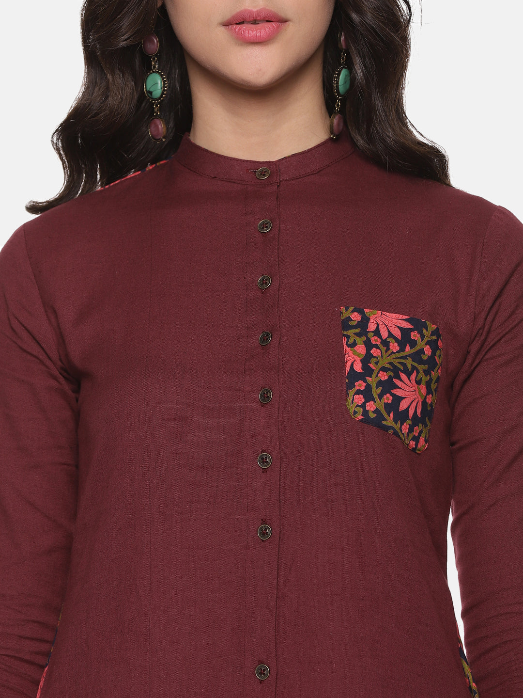 ELLEORA Women’s Classic Front-Open Cotton Kurta