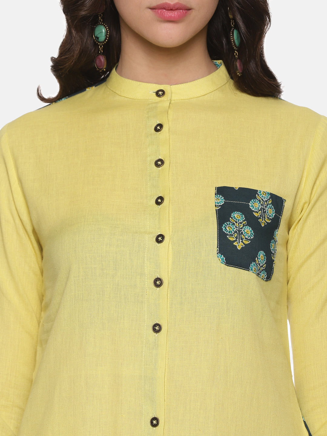 ELLEORA Women’s Classic Front-Open Cotton Kurta