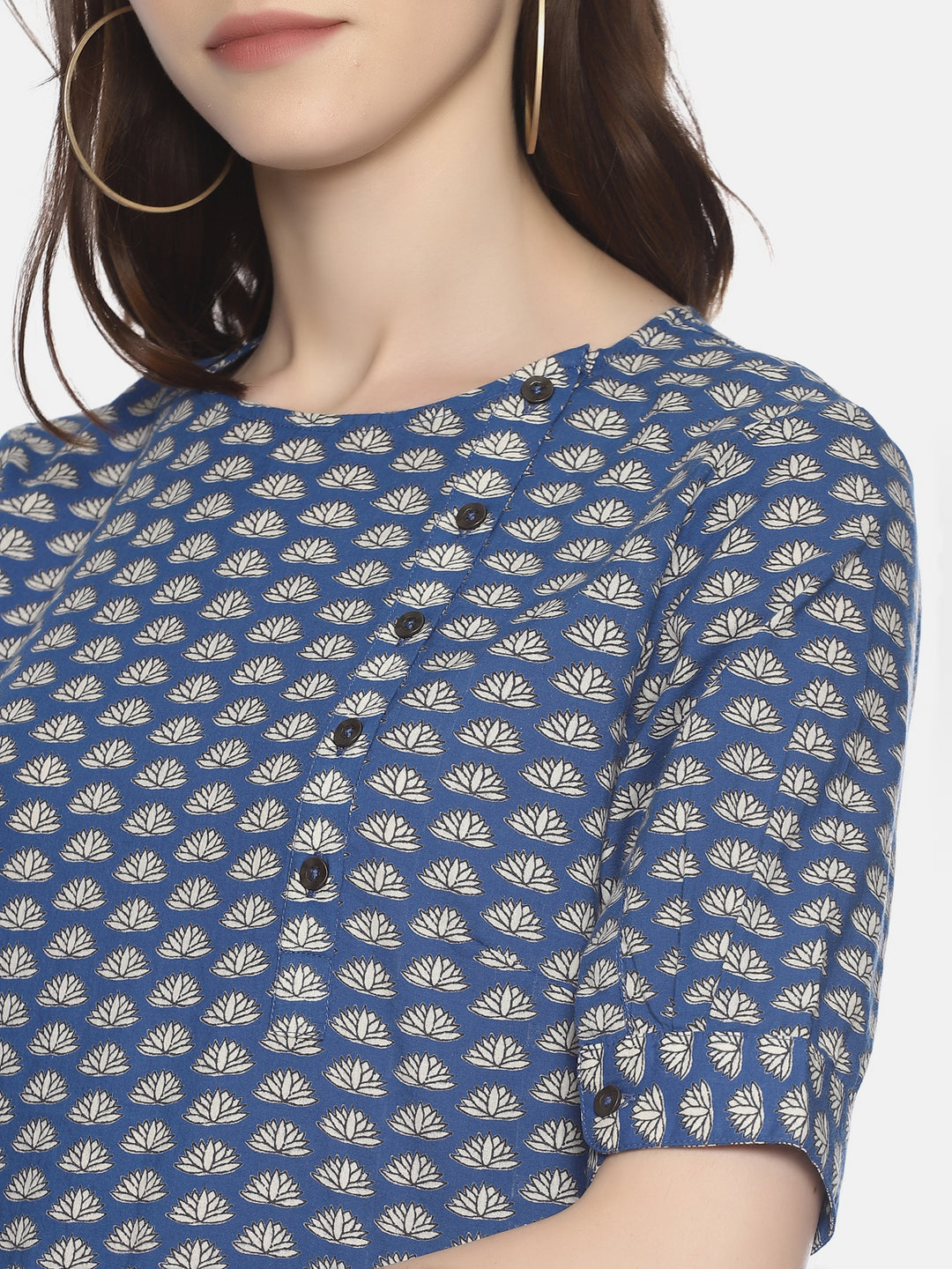 Elleora Azure Bloom Floral Kurta