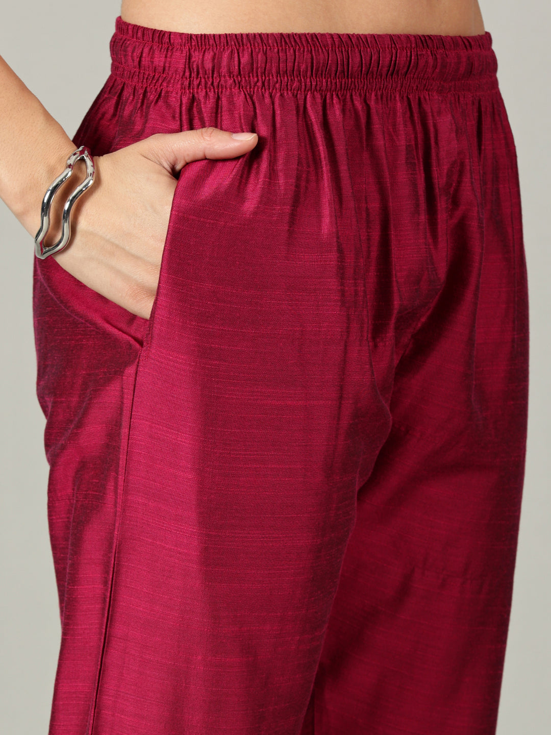 Elleora Magenta Cotton Silk Kurta Set - Vibrant & Elegant