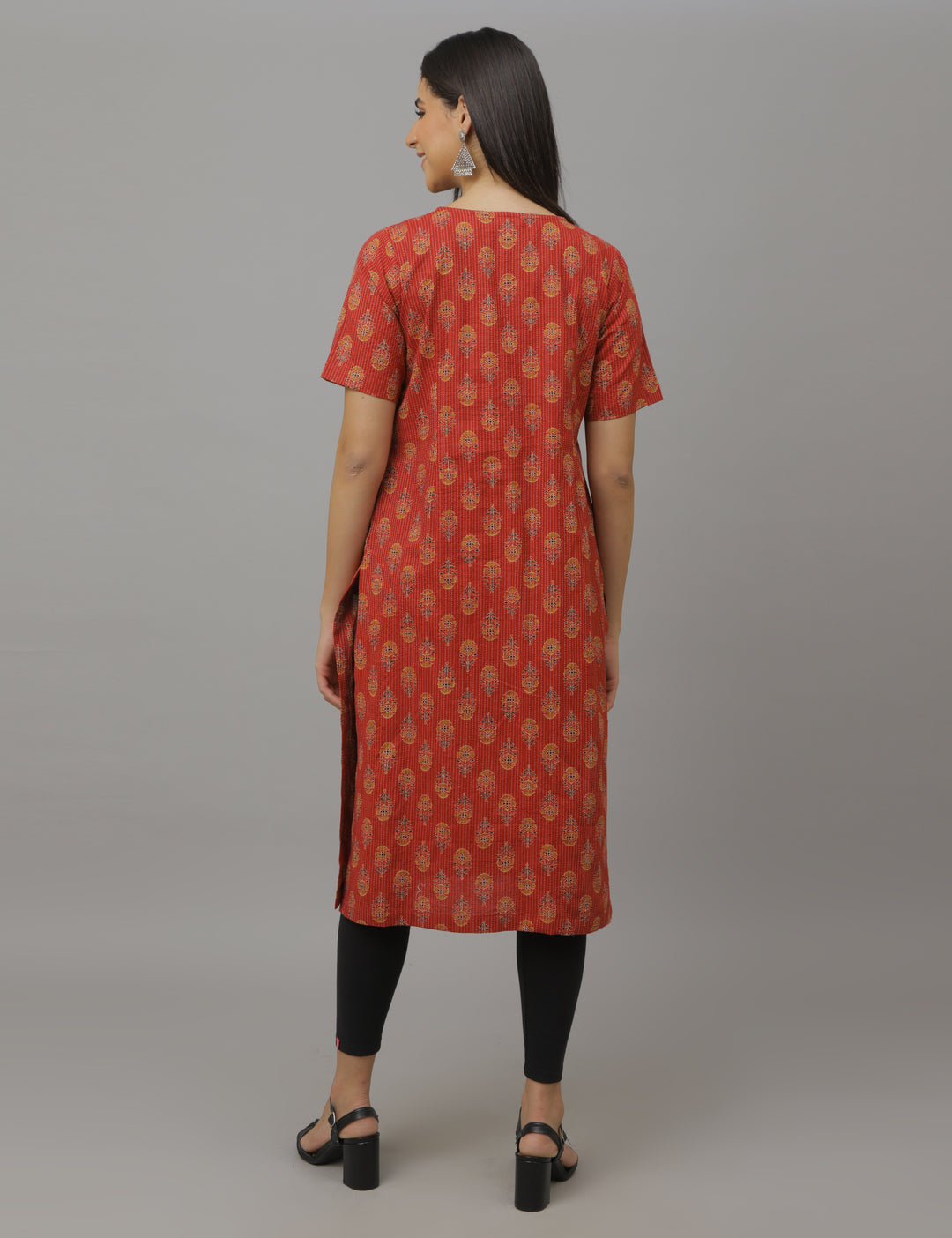 Red Floral Kurta