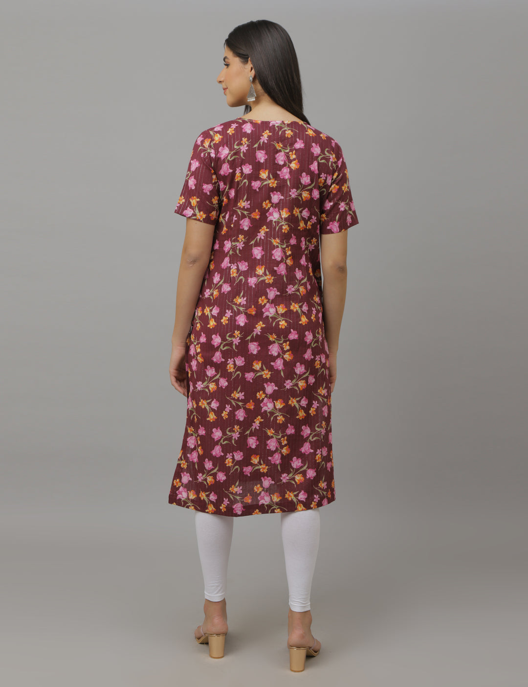 Maroon Floral Kurta