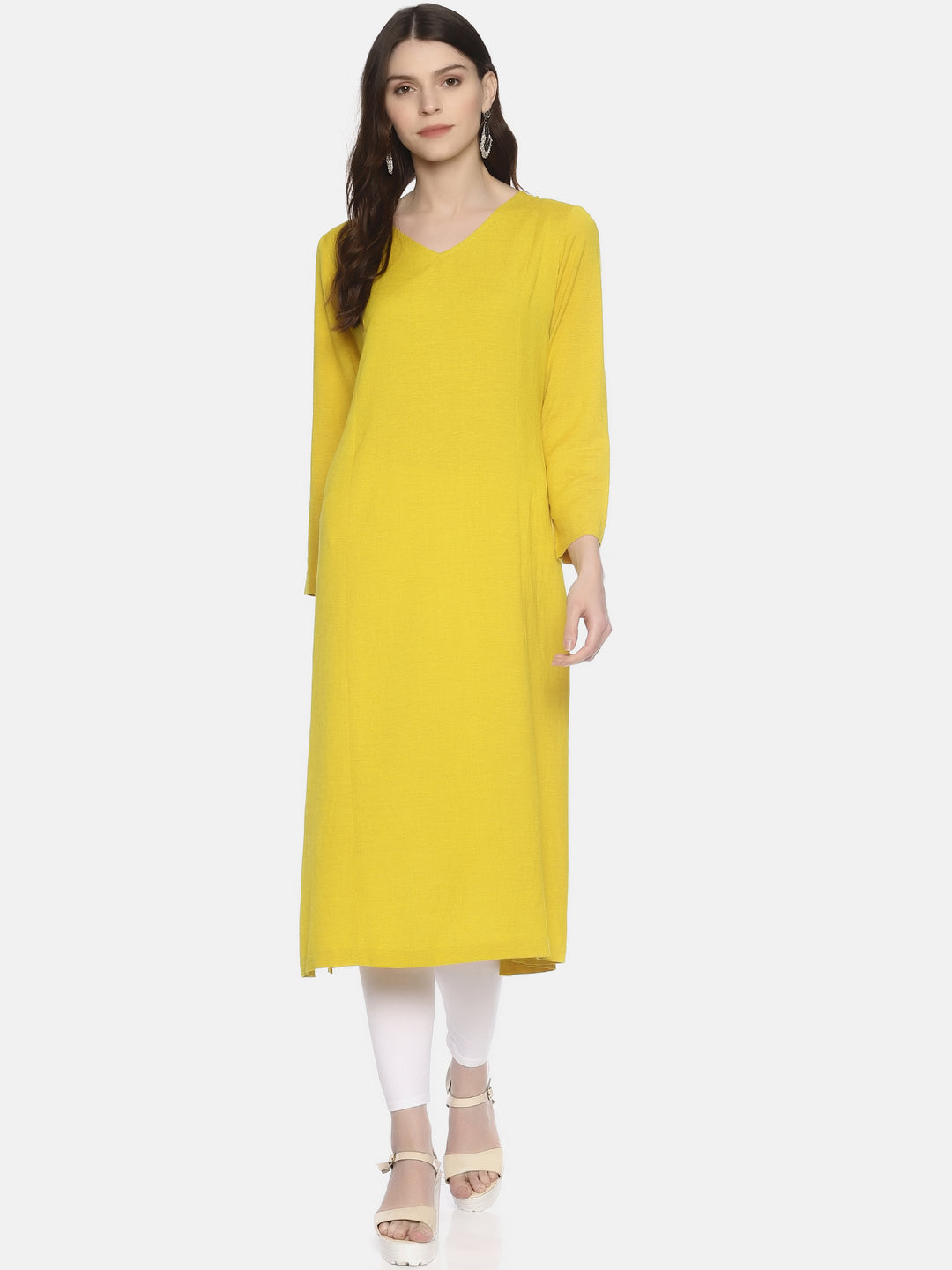 Yellow Long Sleeve Kurta