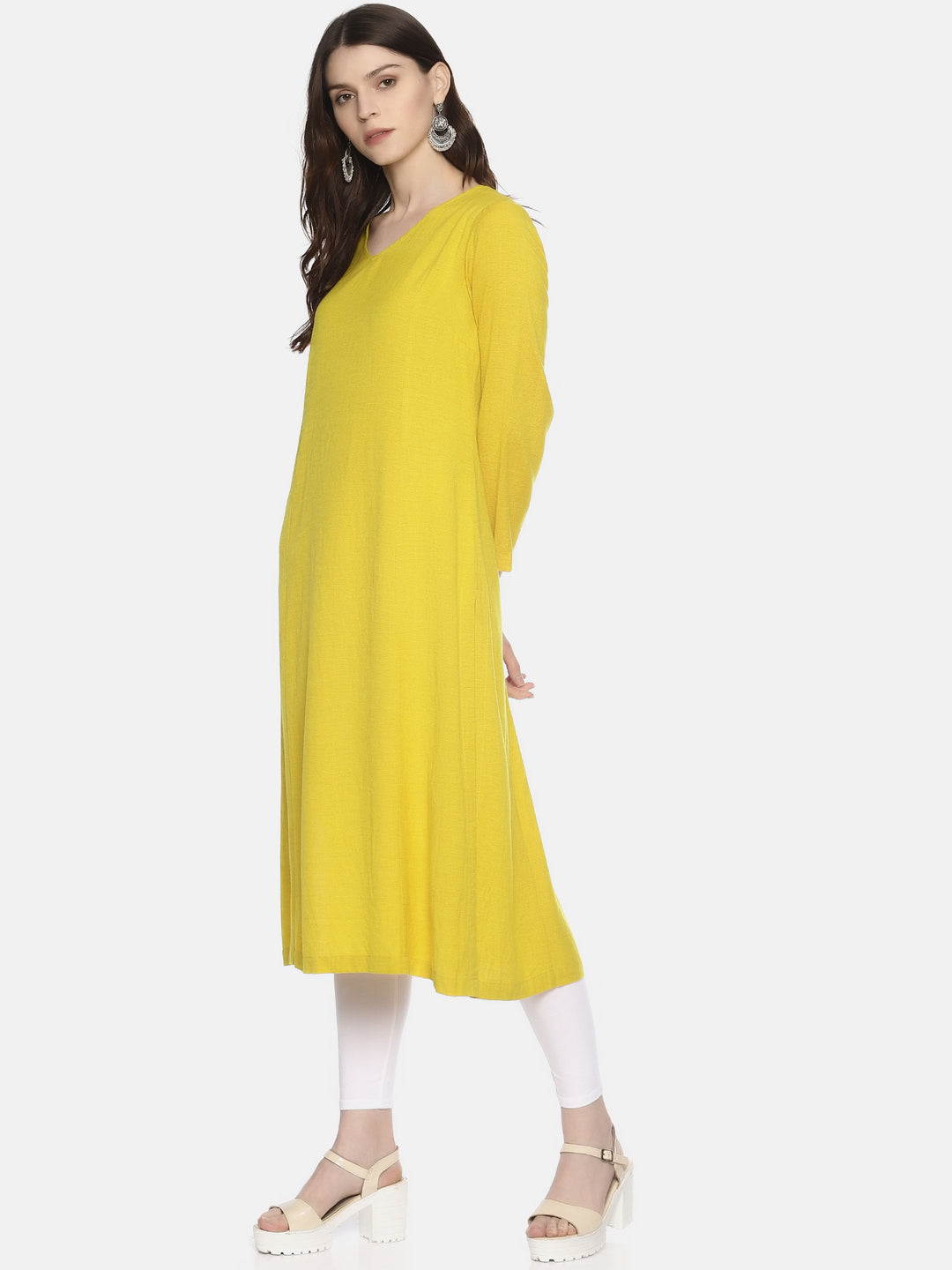 Yellow Long Sleeve Kurta