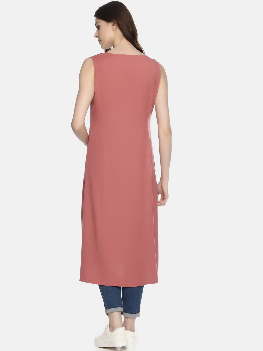 Dusty Rose Princess Line Sleeveless Kurta