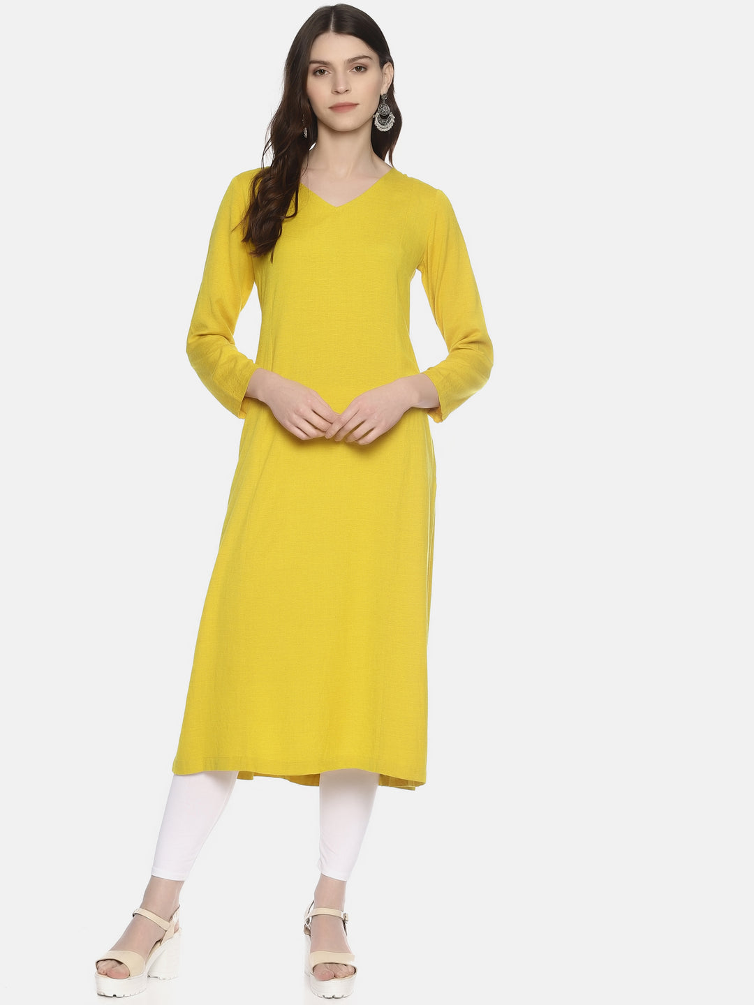 Yellow Long Sleeve Kurta