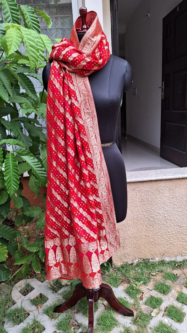 red banarasi shawl
